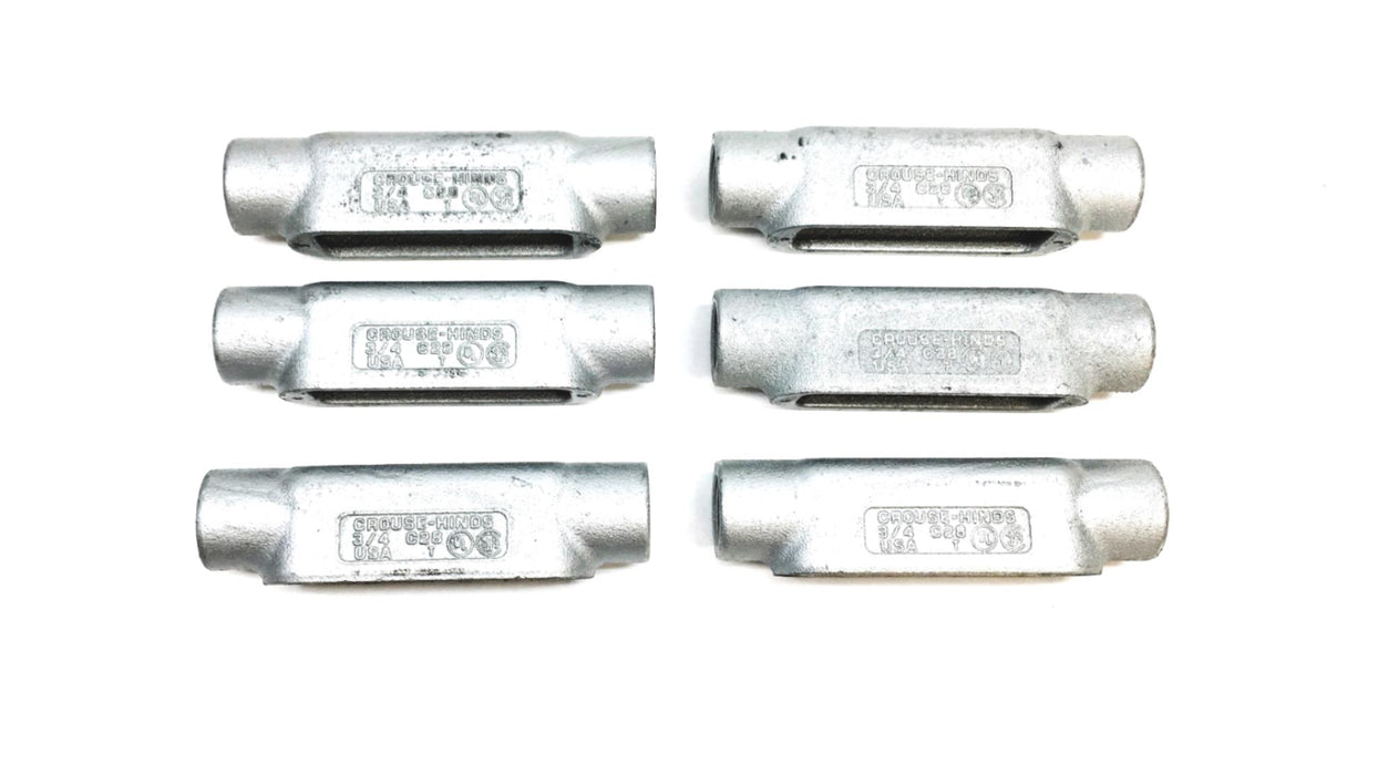 Crouse-Hinds 3/4 Inch Form 8 Conduit Outlet Body C28 [Lot of 6] NOS