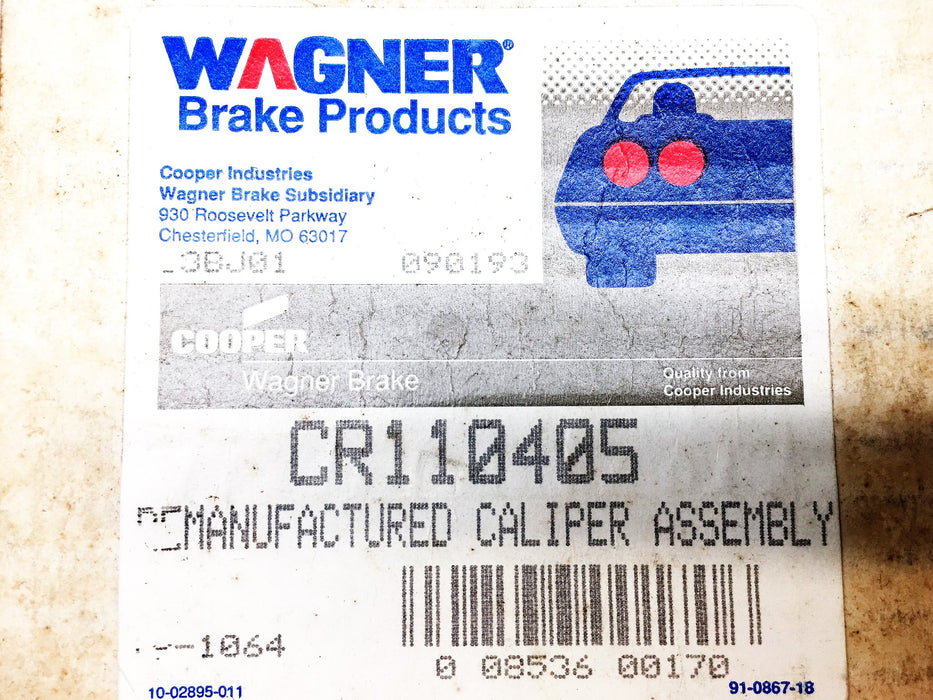 Wagner Disc Brake Caliper CR110405 REMANUFACTURED