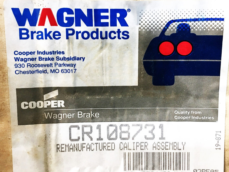 Wagner Disc Brake Caliper CR108731 REMANUFACTURED