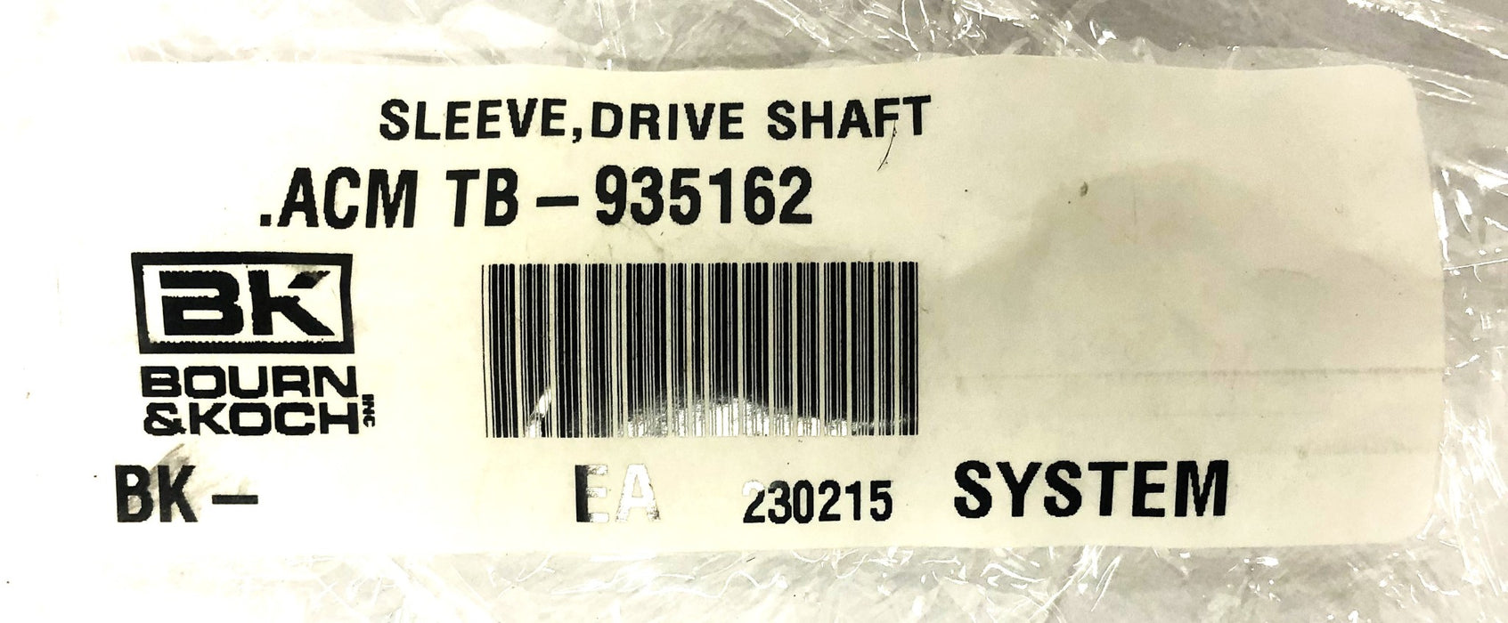 Bourn & Koch Drive Shaft Sleeve TB-935162 NOS