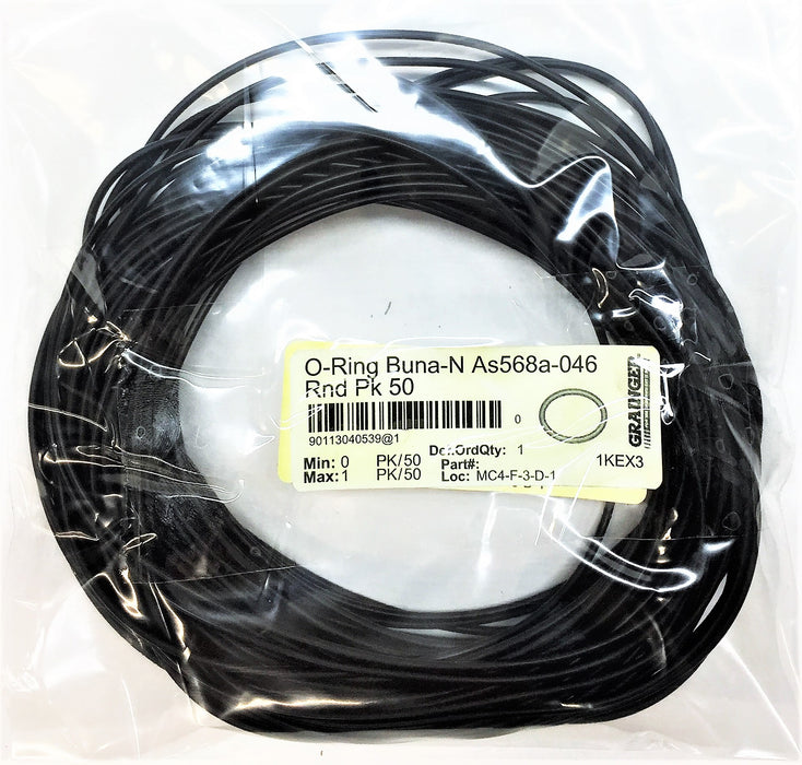 GRAINGER Buna-N O-Ring Pack (50pcs) As568a-046 NOS
