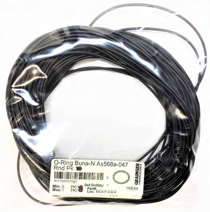 GRAINGER Buna-N O-Ring Pack (50pcs) As568a-047 NOS