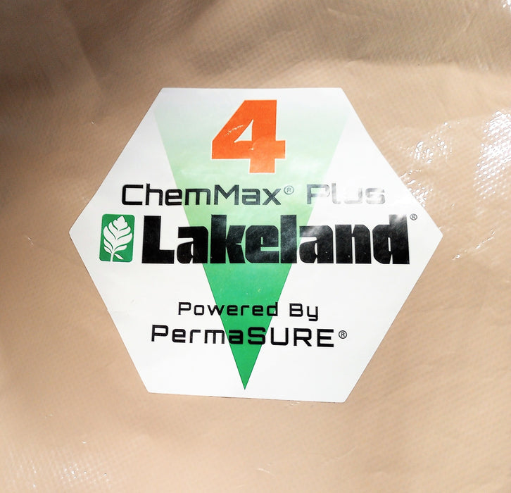 Lakeland ChemMax4 Suit Attached hood,boots,glove TAN Single Suit PS42165 3XL NOS