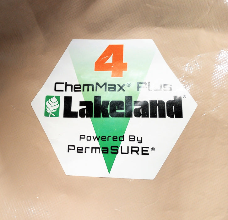 Lakeland ChemMax 4 Suit Attached hood, boots TAN (Case of 6) PS42165 3XL NOS
