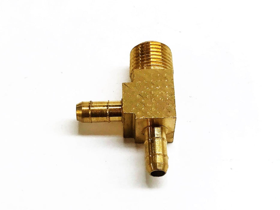 Parker 0.17" Barb x 0.17" Barb x 1/8" MNPT Brass Male Tee 231-4-2 [Lot of 4] NOS