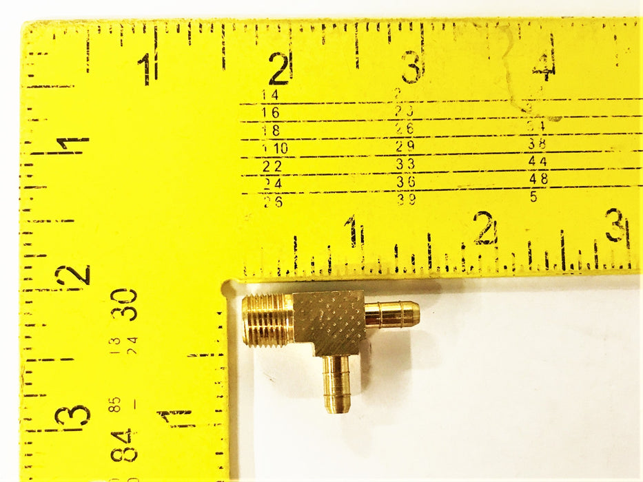 Parker 0.17" Barb x 0.17" Barb x 1/8" MNPT Brass Male Tee 231-4-2 [Lot of 4] NOS