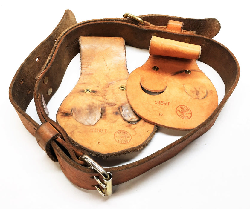 Klein Tools Leather Welding Belt 5420L with (2) Wrench Holders 5459T USED