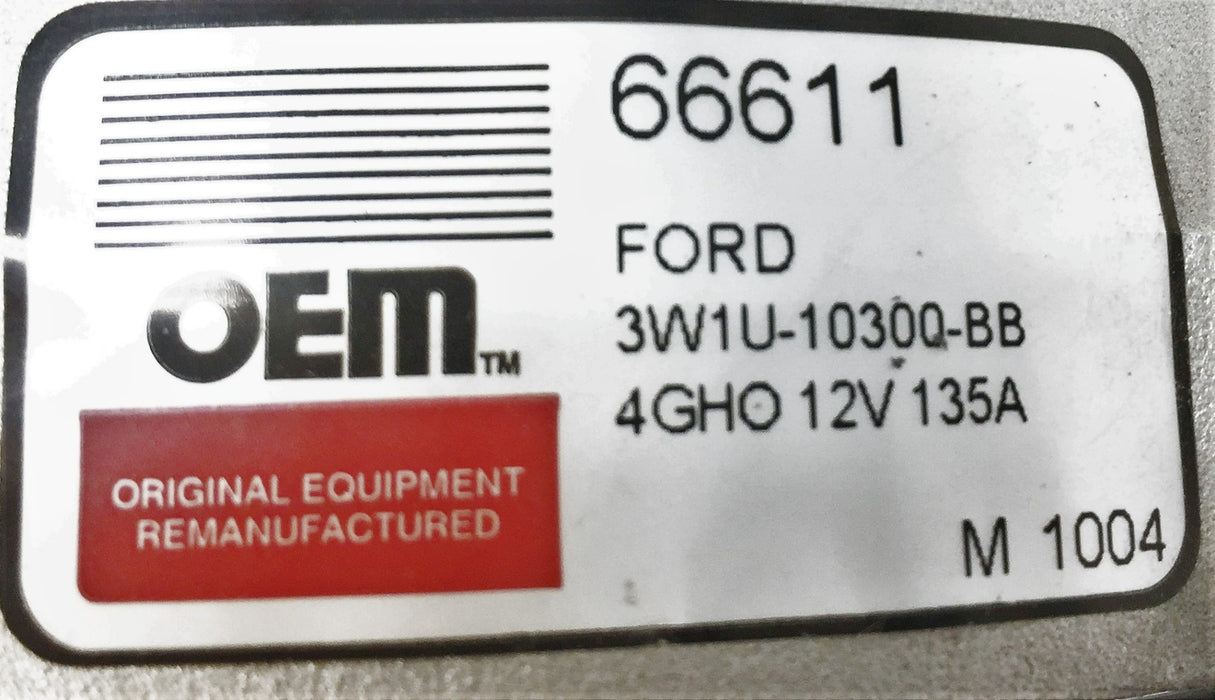 OEM/Ford Alternator 66611 (3W1U-10300-BB) REMANUFACTURED