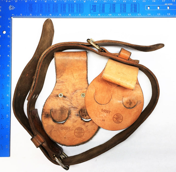 Klein Tools Leather Welding Belt 5420L with (2) Wrench Holders 5459T USED