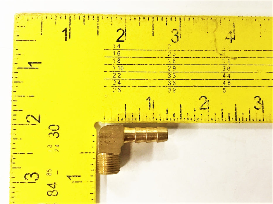 Unbranded 3/16" Barb x 1/8" Male NPT Brass Elbow [Lot of 3] NOS