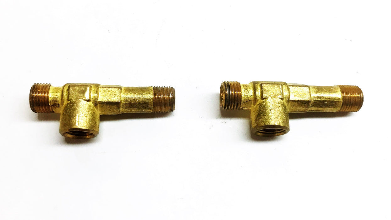 Unbranded 1/8" Male x 1/8" Female x 3/16" Male Brass Tee [Lot of 2] NOS