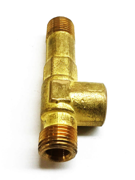 Unbranded 1/8" Male x 1/8" Female x 3/16" Male Brass Tee [Lot of 2] NOS
