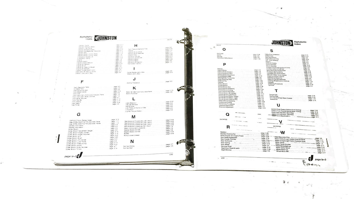 Johnston Sweeper 3000 Series "New Engine" Service Manual 320179