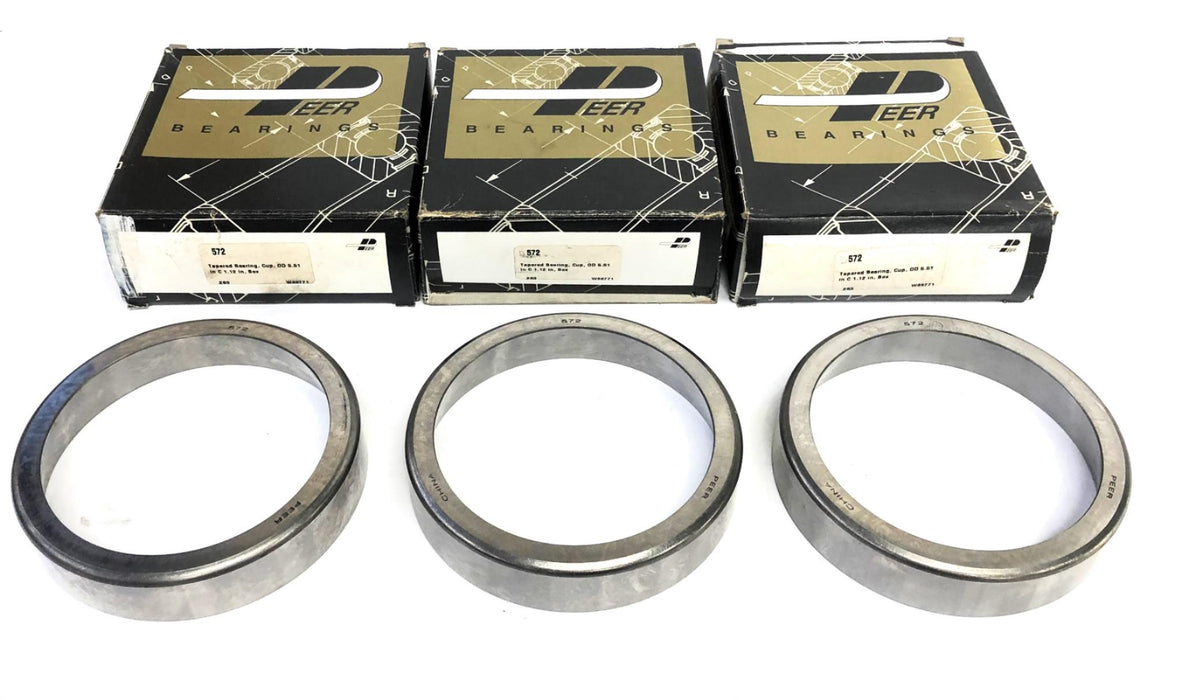 Peer Tapered Roller Bearing Cup 572 [Lot of 3] NOS