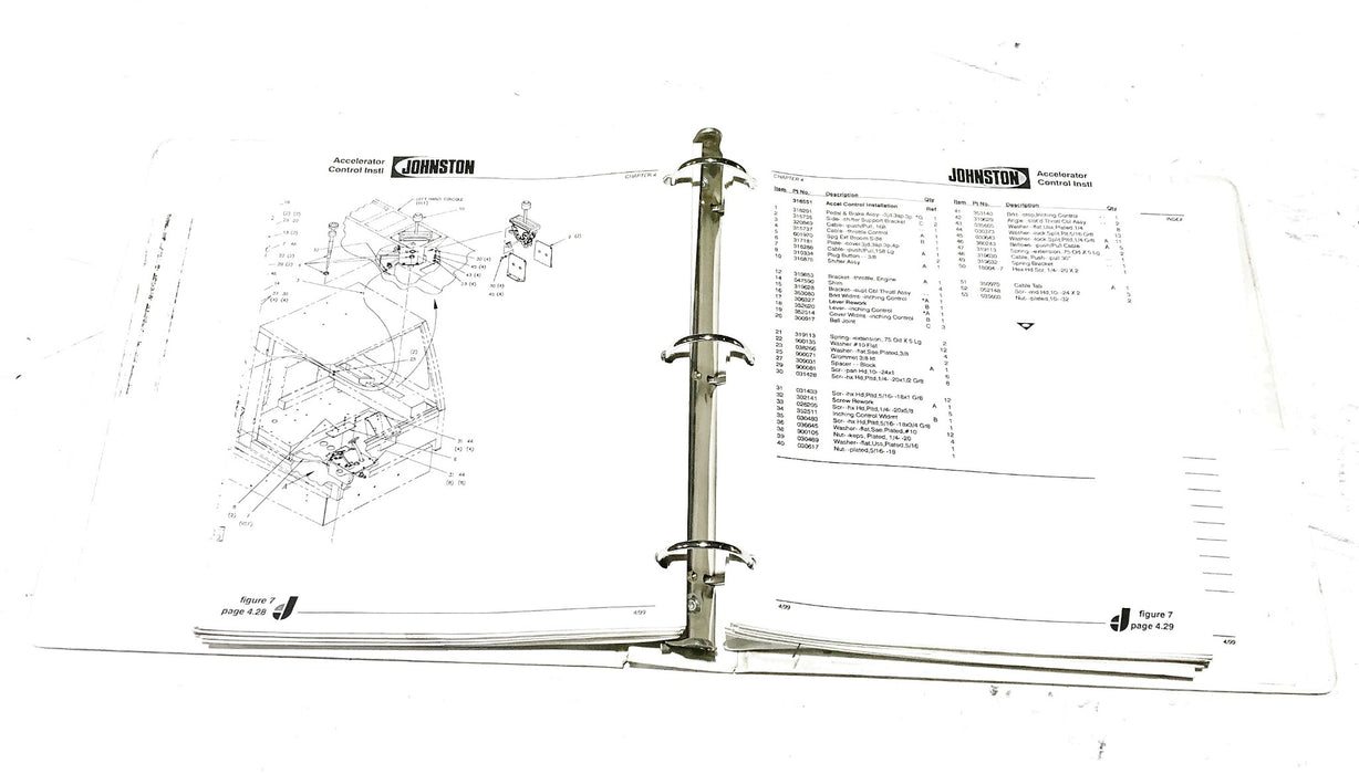 Johnston Sweeper 3000 Series "New Engine" Parts Manual 320178