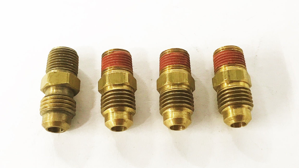 Parker 1/8" Male x 3/16" Male Brass Coupling B-F2404-06-04 [Lot of 4] NOS