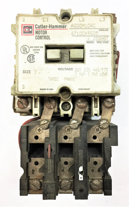 CUTLER-HAMMER Three Phase Motor Control A200M1CAC Model 'J' Size'1' NOS