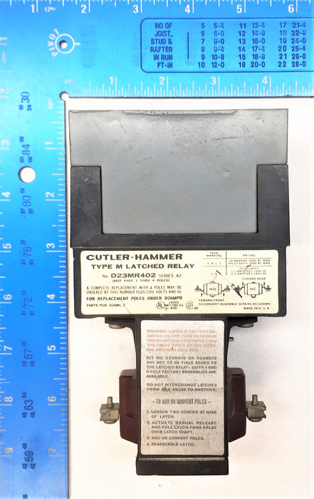 CUTLER-HAMMER Type 'M' Series 'A2' Latched Relay D23MR402 USED