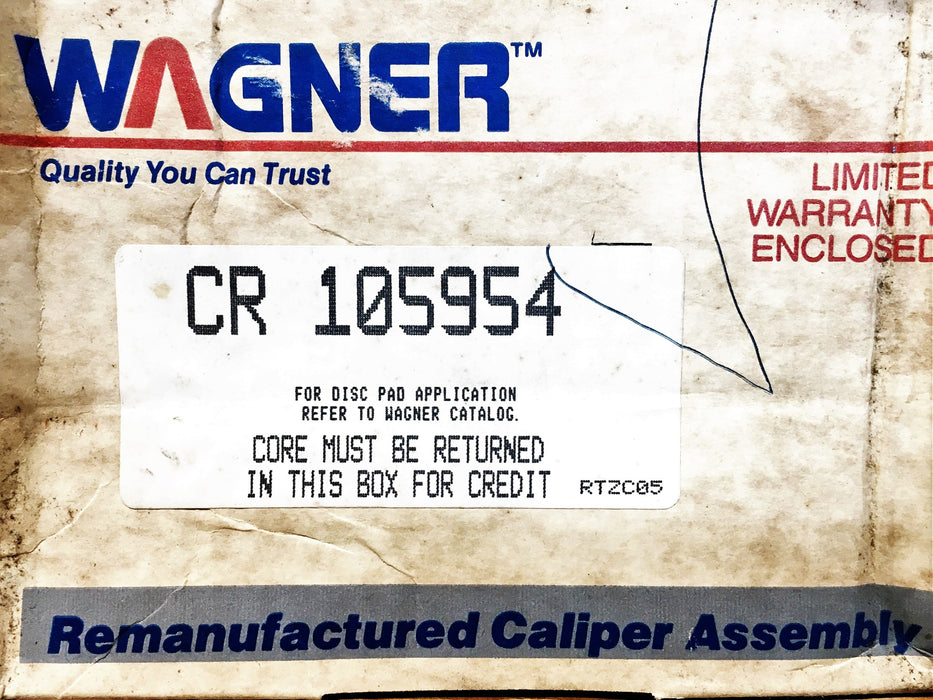 Wagner Disc Brake Caliper CR105954 REMANUFACTURED