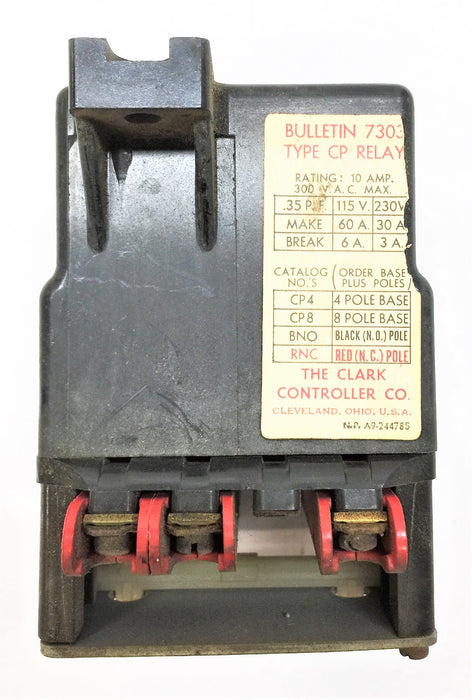 CLARK CONTROLS Bulletin 7303 Type CP Relay USED