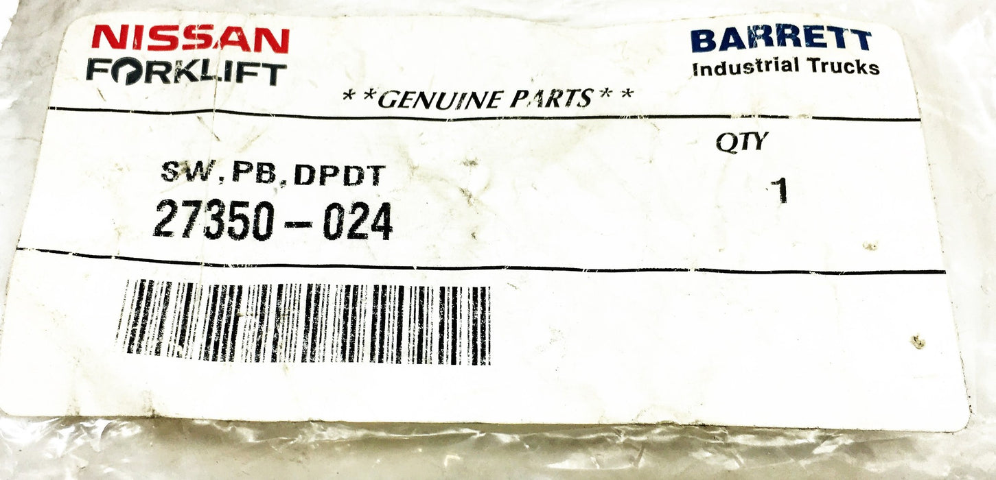 Nissan Barrett Forklift Nikkai Push Button Switch 27350-024 (SB-61A) NOS