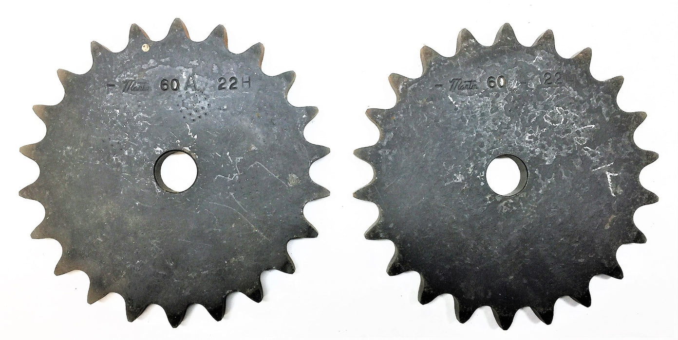 MARTIN Roller Chain Sprocket 60A 22H [Lot of 2] NOS