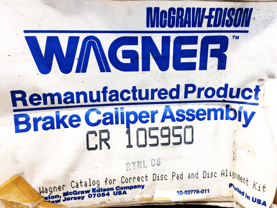 Wagner Disc Brake Caliper CR105950 REMANUFACTURED