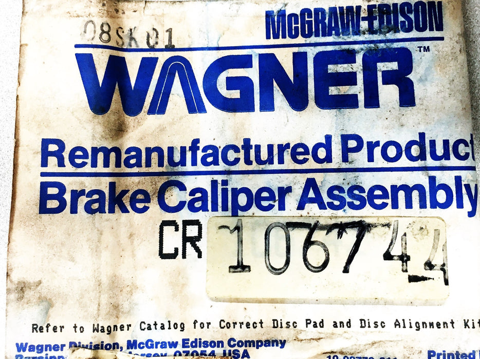 Wagner Disc Brake Caliper CR106744 REMANUFACTURED