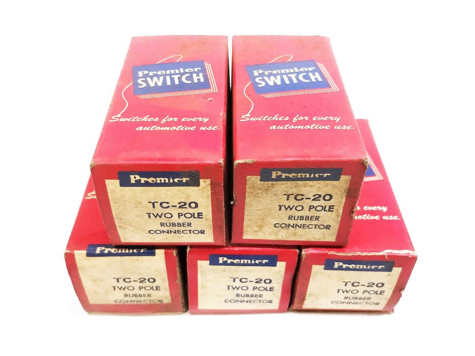 Premier Switch 2-Pole Rubber Connector TC-20 [Lot of 5] NOS