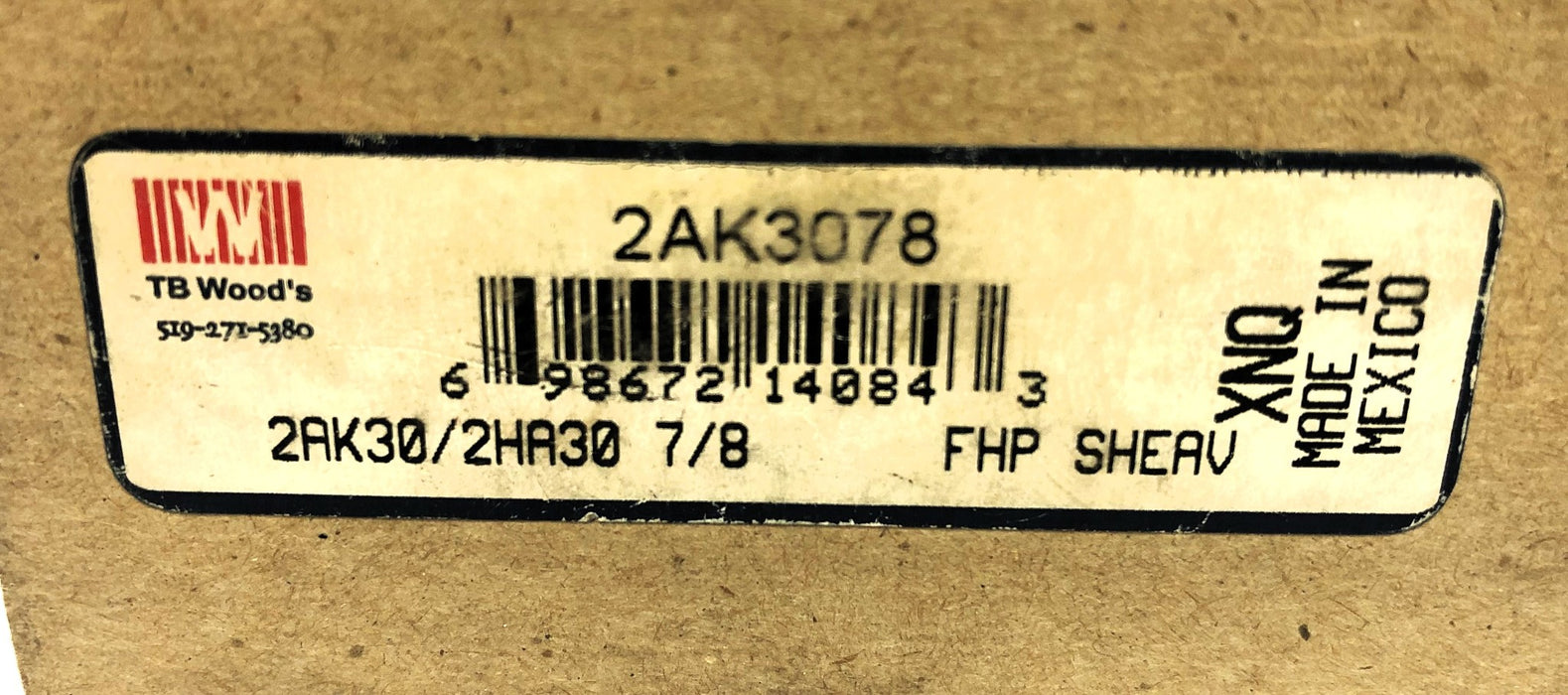 TB Woods 2AK30/2HA30 7/8 FHP Sheave 2AK3078 NOS
