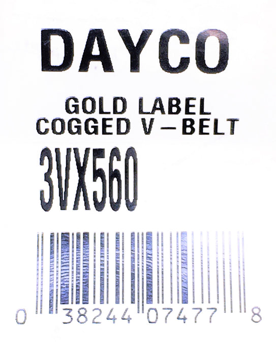 Dayco Gold Label Cogged V-Belt 3VX560 NOS