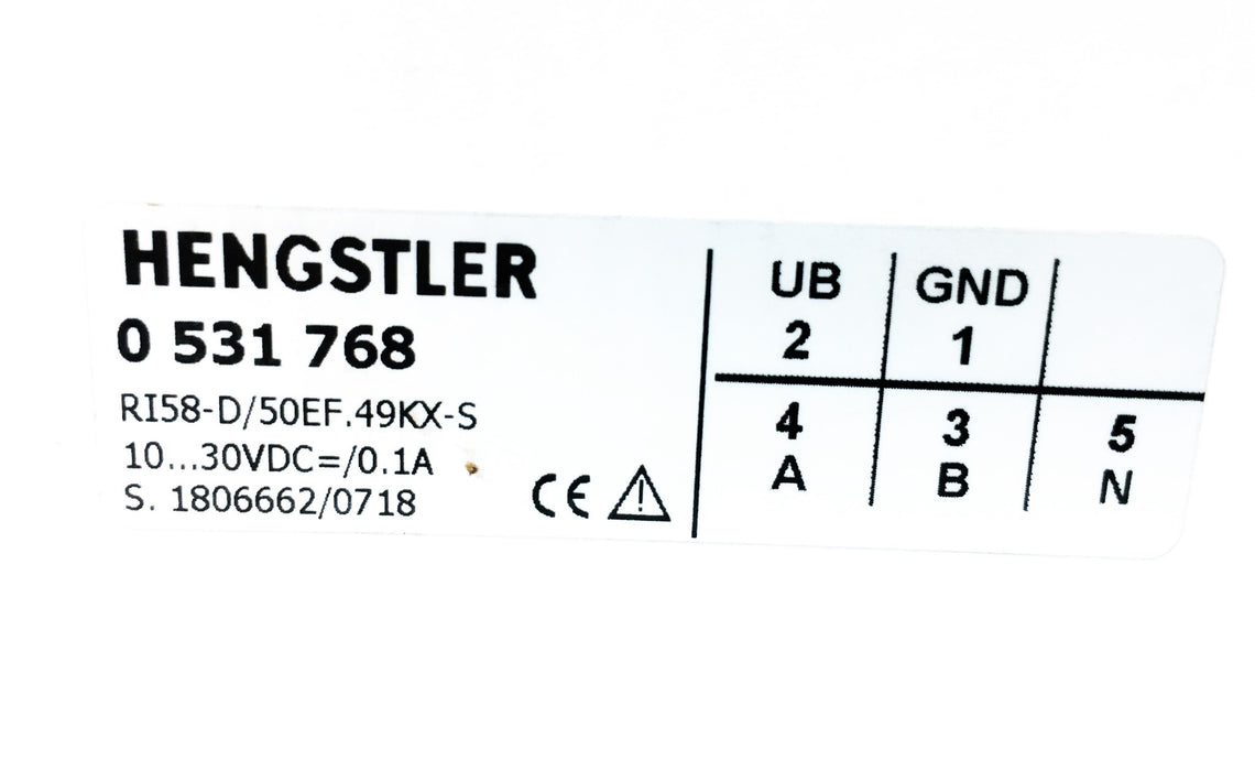 Hengstler RI58-D/50EF.49KX-S 10...30VDC=/0.1A Encoder 0531768 USED