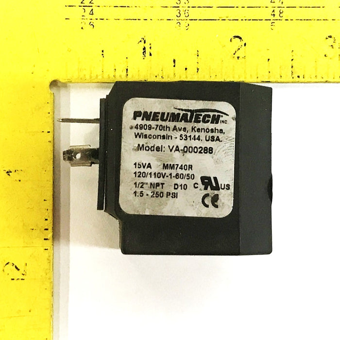 Pneumatech Solenoid Safety Shut-off Valve VA-000288 USED