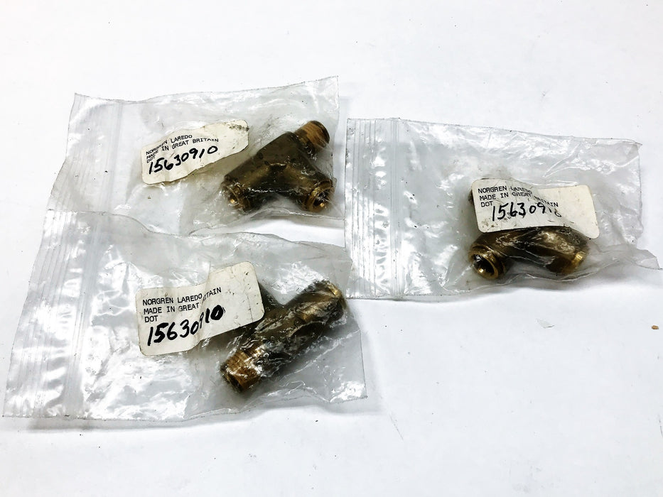 Norgren Laredo Air Brake Pipe/Hose Tee Connector 15630910 [Lot of 3] NOS