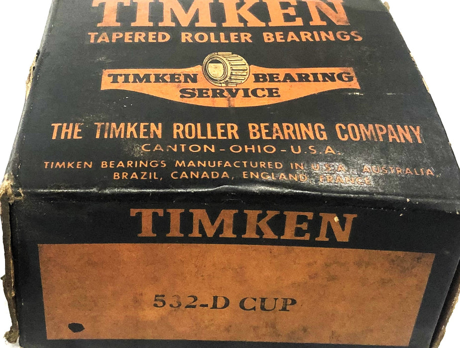 Timken Double Row Tapered Roller Bearing Cup 532-D NOS