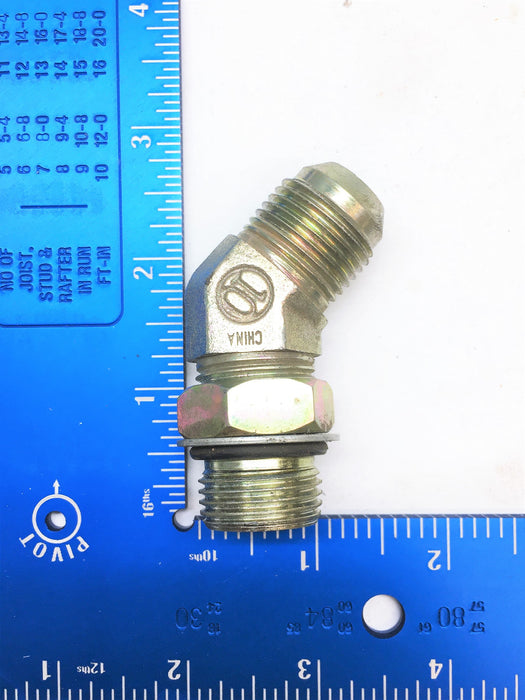 Unbranded Straight Thread 45 Degree Elbow Fitting [Lot of 3] C5365X10 NOS