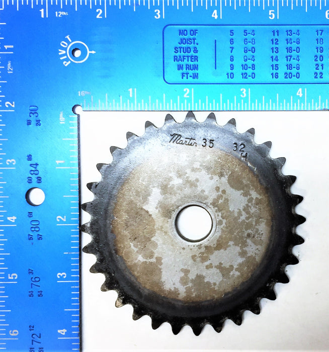 MARTIN Plate Sprocket 32 Teeth for #35 Roller Chain 35A32H [Lot of 3] USED