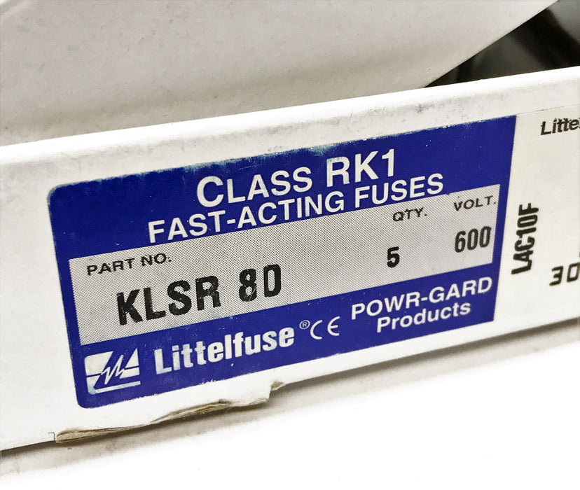Littelfuse 600V Fast Acting Fuse KLSR80 (KLSR-80) NOS