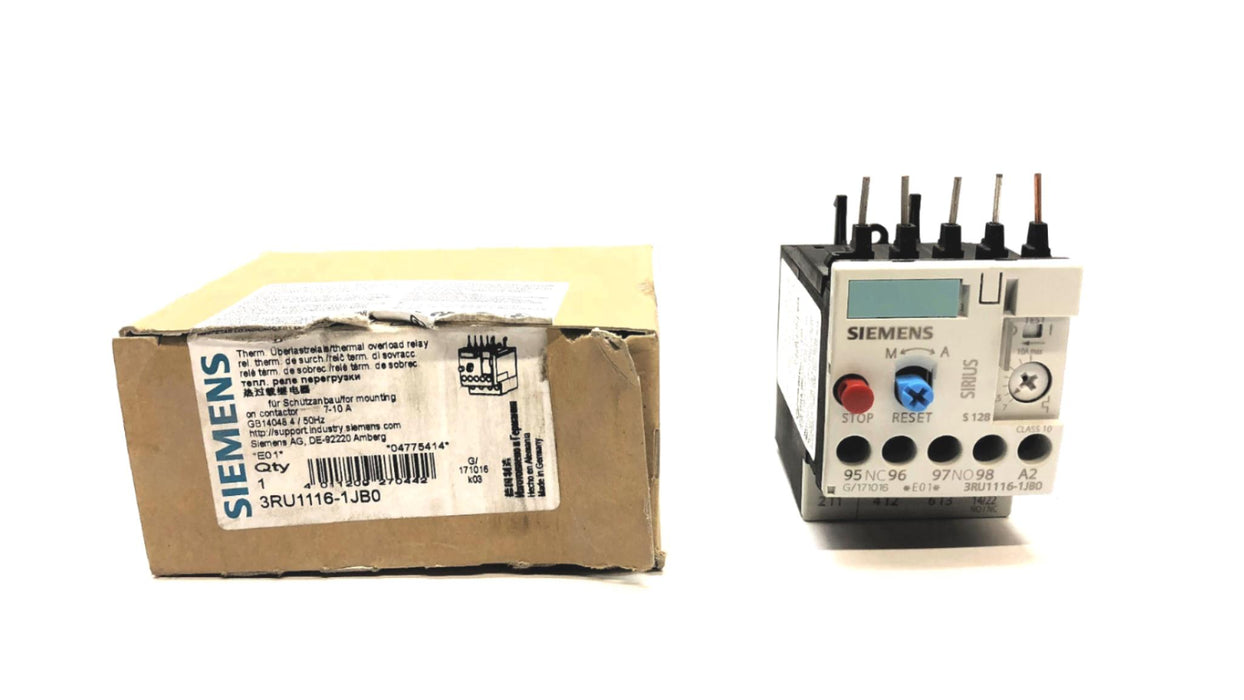 Siemens Overload Relay 3RU1116-1JB0 NOS