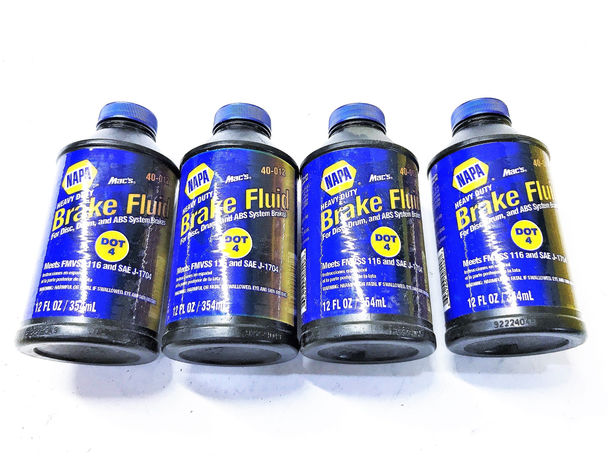 NAPA Dot 4 Brake Fluid 40012 [Lot of 4] NOS