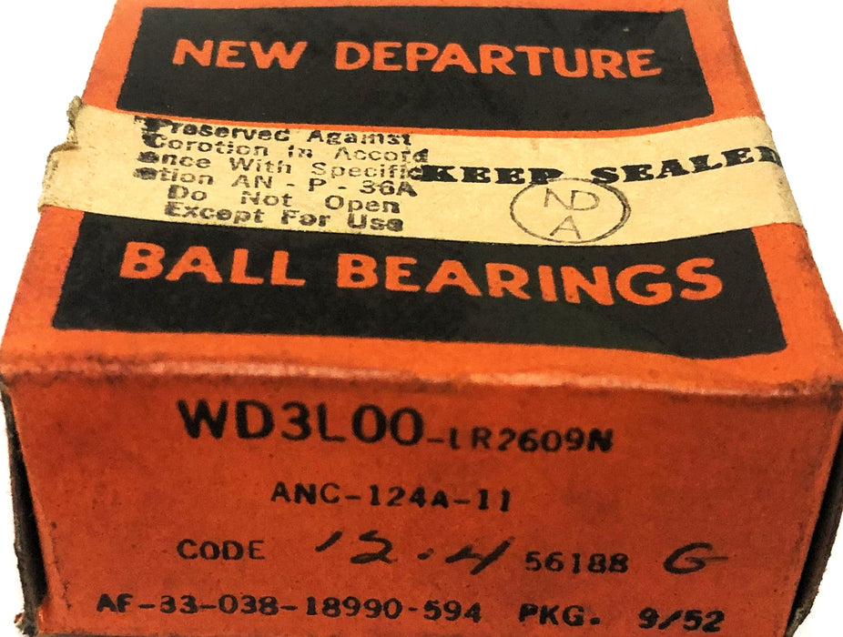 New Departure Ball Bearing WD3L00 NOS