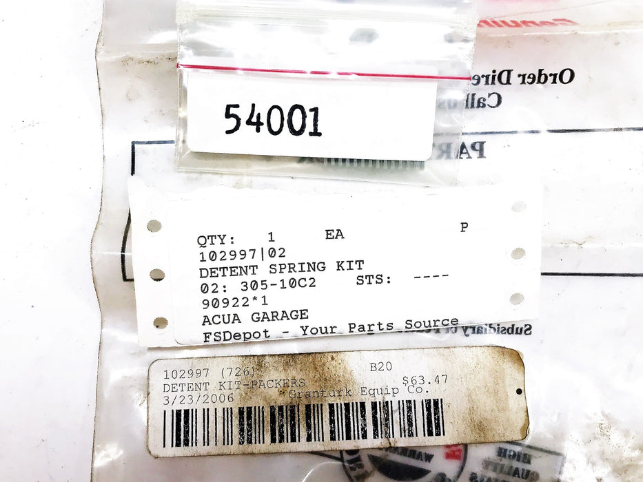GranTurk Detent Spring Kit 54001 NOS