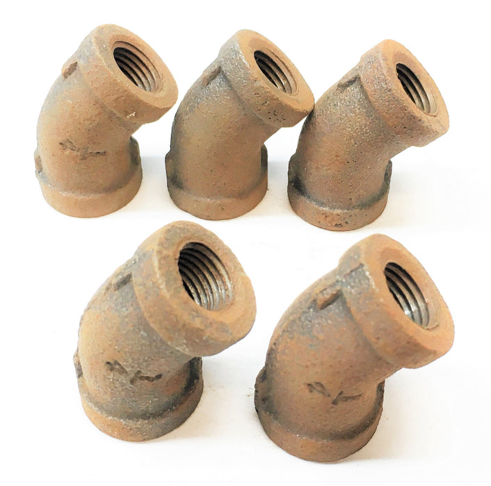 Unbranded 1/4" 45 Degree Angled Pipe Fitting [Lot of 5] B3559X4 NOS