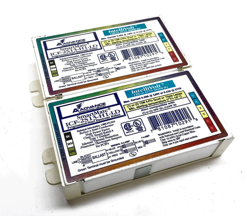 Advance "IntelliVolt" Compact Fluorescent Ballast ICF-2S13-H1-LD [Lot of 2] NOS