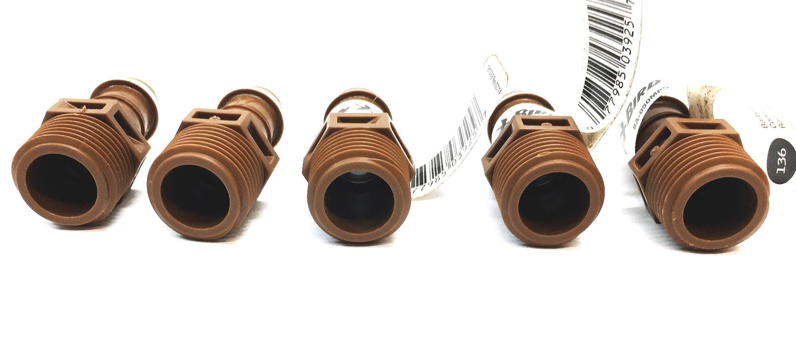 Rain Bird 1/2 Inch Barbed Drip Connector BA-050MPS [Lot of 5] NOS