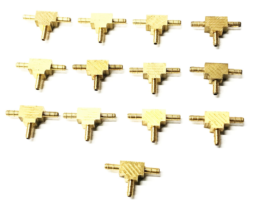 Unbranded 3-Way Split Brass Tee Fitting 1" x 3/4" [Lot of 13] 238830 NOS