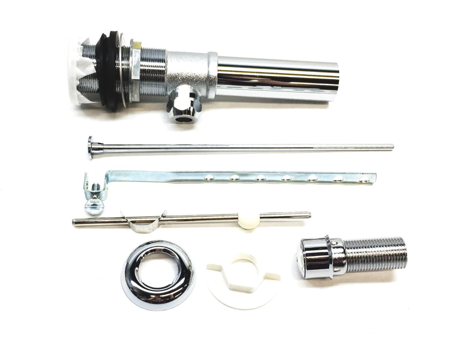 Central Brass Pop-Up Drain Assembly W/ Guide PVD Polished Chrome Finish 1109 NOS