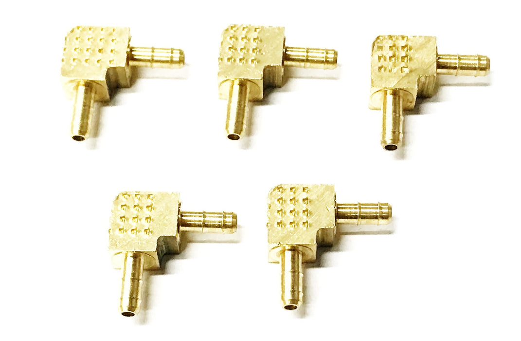 Unbranded Dual-Barb Brass Union Elbow 5/8" x 5/8" [Lot of 5] 268445 NOS