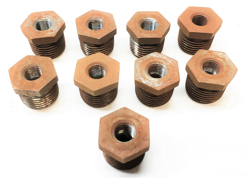 Unbranded 3/4" Long x 1/4" Dia Hex Pipe Fitting [Lot of 9] B3109X8X2 NOS