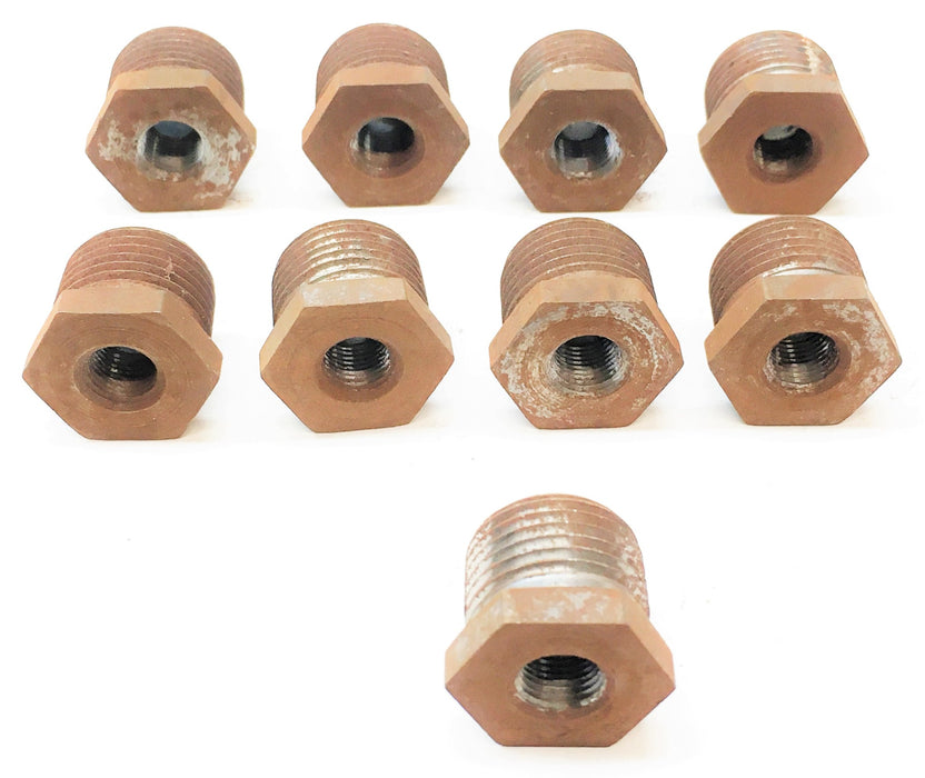Unbranded 3/4" Long x 1/4" Dia Hex Pipe Fitting [Lot of 9] B3109X8X2 NOS
